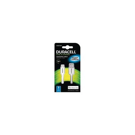 DURACELL - USB5012A - napájecí a synchronizační kabel pro Apple Lightning zařízení bílý 1m
