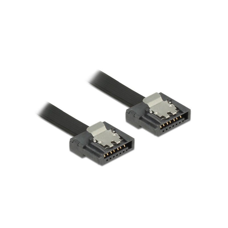 Delock kabel SATA FLEXI 6 Gb/s 50 cm černý kovová spona