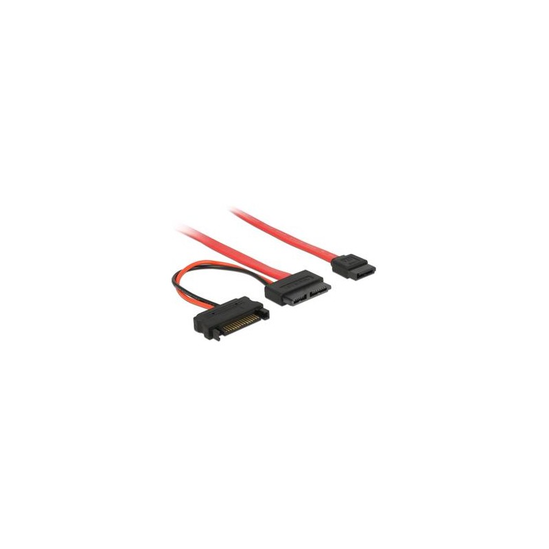 Delock kabel Slim SATA samice SATA 7 pin + SATA 15 pin 5 V 30 cm