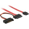 Delock kabel Slim SATA samice SATA 7 pin + SATA 15 pin 5 V 30 cm