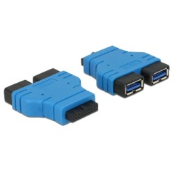 Delock adaptér USB 3.0 pin konektor samice 2 x USB 3.0 Type-A samice – paralelní