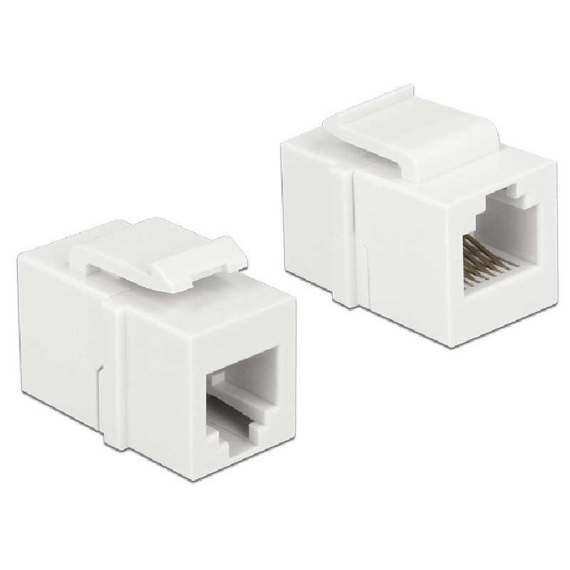 Delock Keystone Modul RJ12 samice RJ12 samice Cat.3 bílý