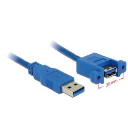Delock kabel USB 3.0 Type-A samec USB 3.0 Type-A samice přišroubovatelná 1 m