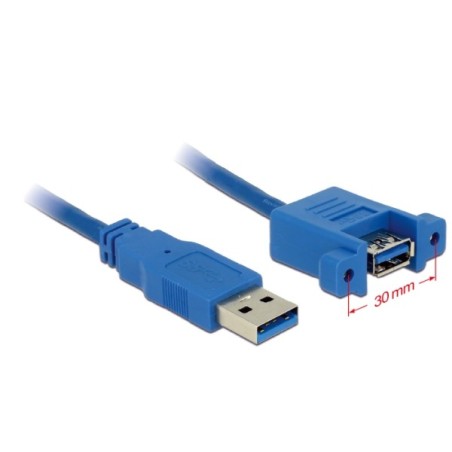 Delock kabel USB 3.0 Type-A samec USB 3.0 Type-A samice přišroubovatelná 1 m
