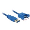 Delock kabel USB 3.0 Type-A samec USB 3.0 Type-A samice přišroubovatelná 1 m