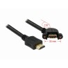 Delock kabel HDMI A samec HDMI A samice přišroubovatelná 110° nahnutá 1 m