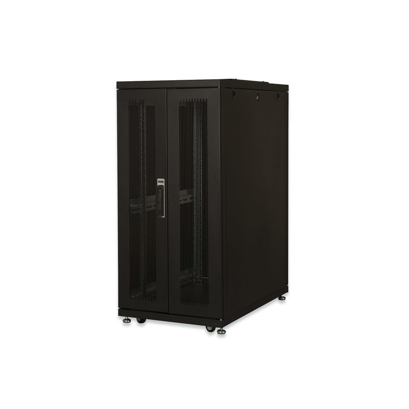 DIGITUS 26U serverový stojan, Unique Series ocelové přední dveře 1340x600x1000 mm s plexi sklem, černé (RAL 9005)