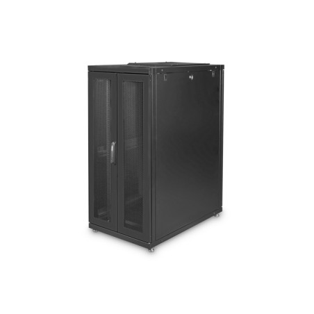 DIGITUS 26U serverový stojan, Unique Series, ocelové dveře děrované 1340x600x1000 mm, barva černá (RAL 9005)