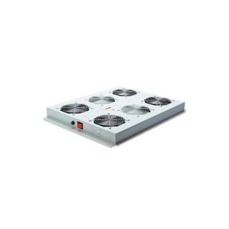 Roof cooling unit for DIGITUS server cabinets, 4 Fans, Switch, Thermostat, 552m3 air circ./h Color grey RAL 7035