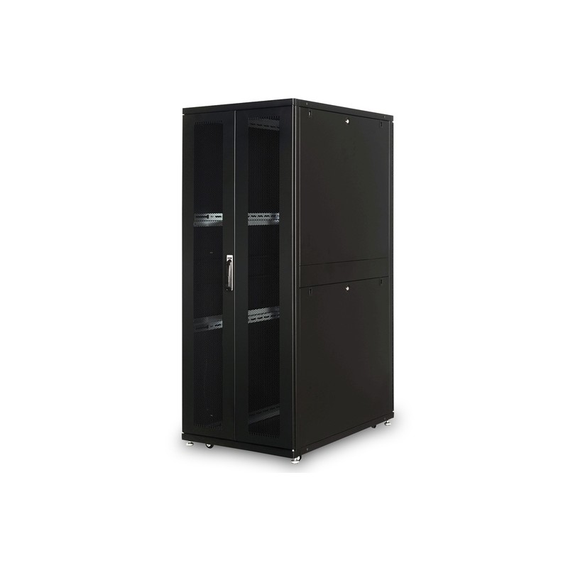 DIGITUS Serverový stojan 42U, Unique Series, dveře z perforované oceli 2050x800x1200 mm, barva černá (RAL 9005)