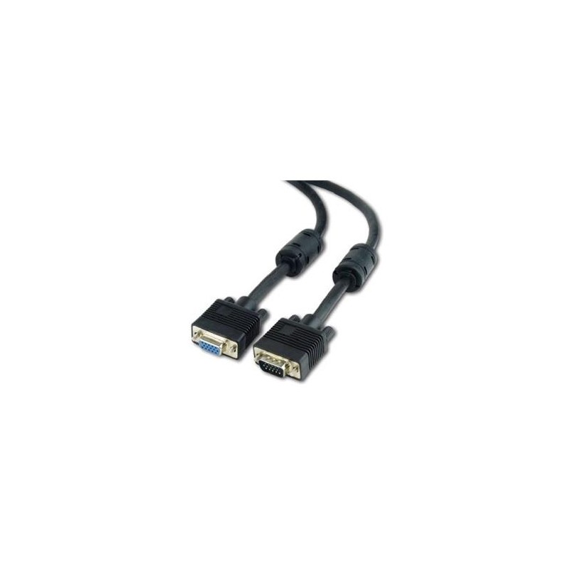 GEMBIRD Kabel prodlouž mon 15M/15F VGA 9m stíněný extra, ferrity, BLACK