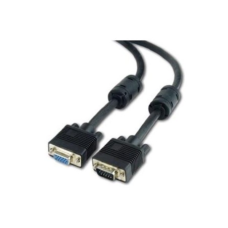 GEMBIRD Kabel prodlouž mon 15M/15F VGA 9m stíněný extra, ferrity, BLACK