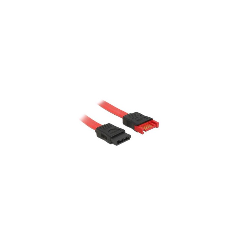 Delock Prodlužovací kabel SATA 6 Gb/s samec SATA samice 20 cm červený