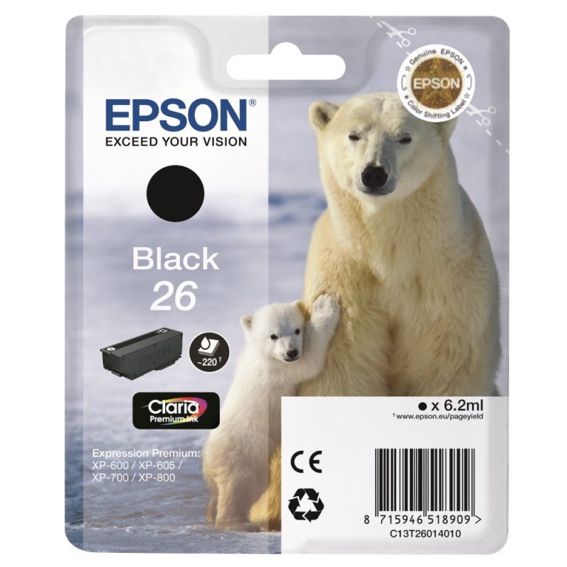 Epson Singlepack Black 26 Claria Premium Ink