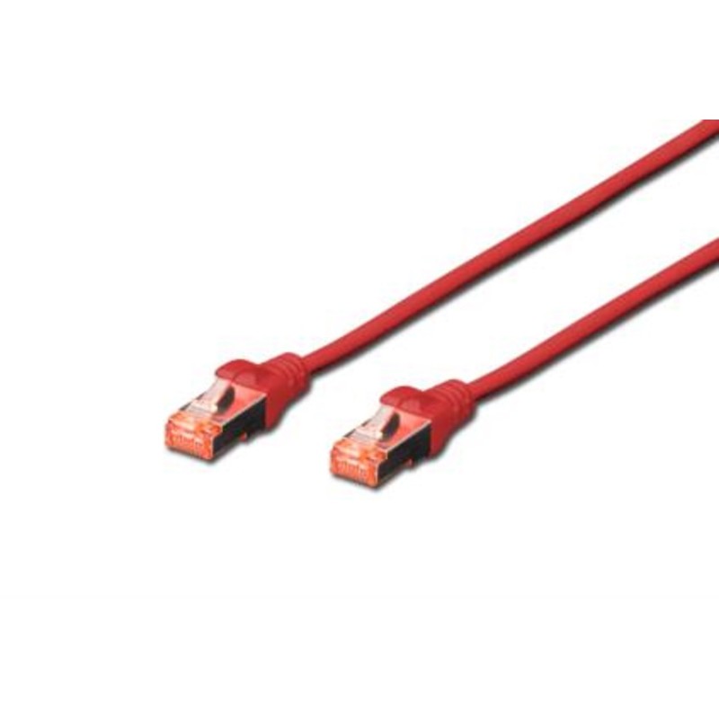 Digitus Patch Cable, S-FTP, CAT 6, AWG 27/7, LSOH, Měď, červený 10m