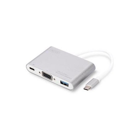 Digitus USB Typ C Multi Adaptér VGA, s 1 USB portem Typu C pro PD, 1 USB 3.0 port Chipset: VL100/VL210/IT6513