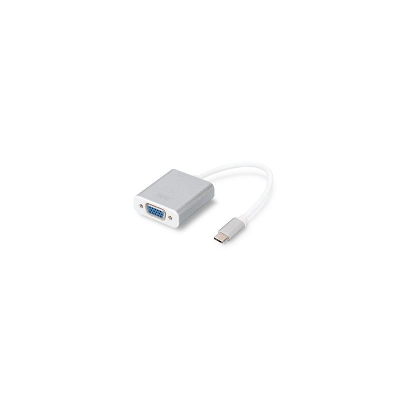 DIGITUS USB Typ C 1080p VGA Adaptér, hliníkové šasi, 20 cm kabel, Chipset: VL100+IT6513
