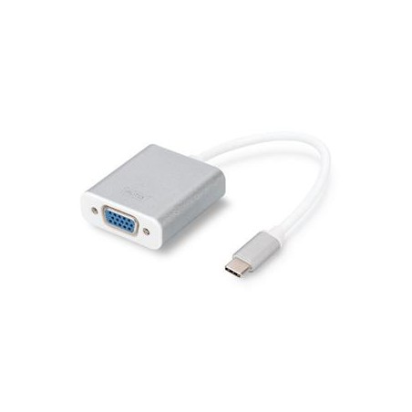 DIGITUS USB Typ C 1080p VGA Adaptér, hliníkové šasi, 20 cm kabel, Chipset: VL100+IT6513