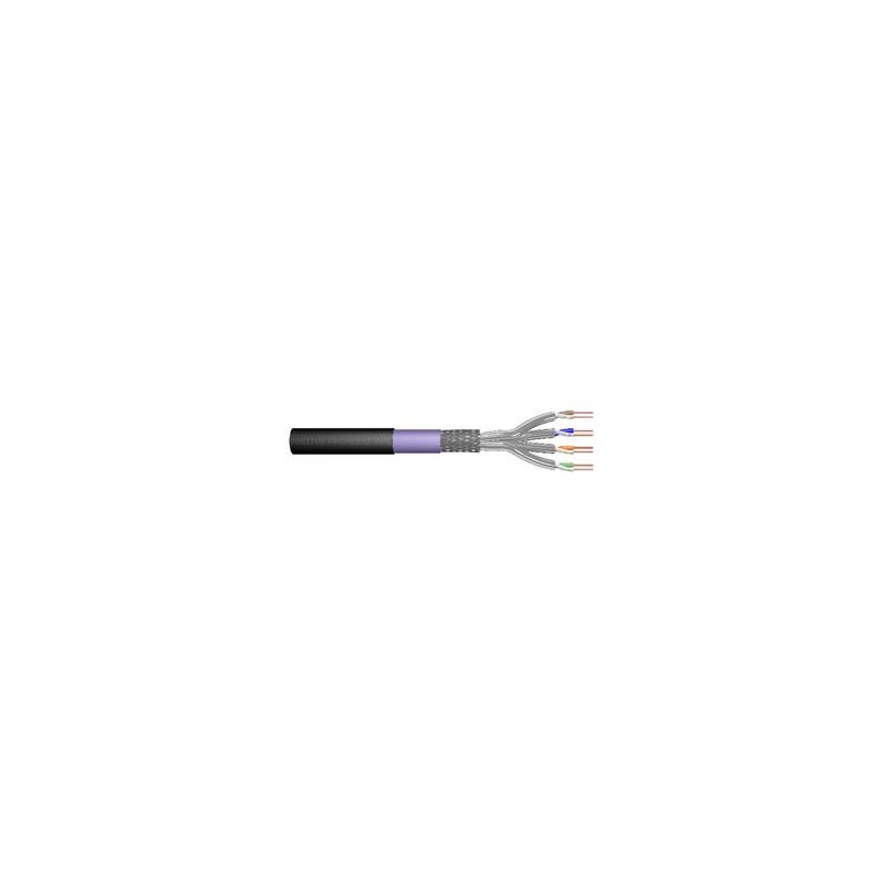 DIGITUS Kabel pro venkovní instalaci CAT 7 S-FTP, 1200 MHz PE, vnitřní Eca (LSZH-1), AWG 23/1, kroužek 100 m, simplex, barva čer