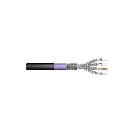 DIGITUS Kabel pro venkovní instalaci CAT 7 S-FTP, 1200 MHz PE, vnitřní Eca (LSZH-1), AWG 23/1, kroužek 100 m, simplex, barva čer