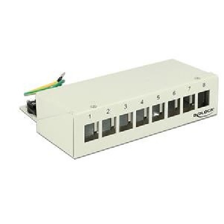 Delock Keystone Desktop Patch Panel 8 Port grey