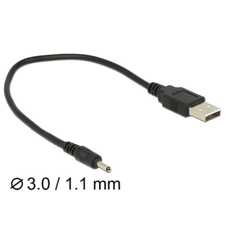 Delock Cable USB Type-A Plug Power DC 3.0 x 1.1 mm male 27 cm