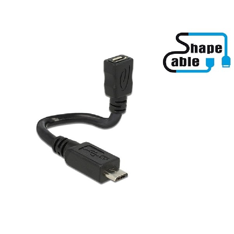 Delock Cable USB 2.0 Micro-B male USB 2.0 Micro-B female OTG ShapeCable 0.15 m