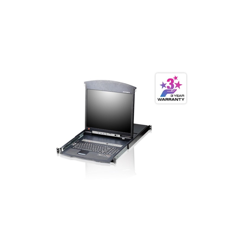 ATEN KL1516AM-AXA-AG 16P CAT-5 High Density Dual Rail LCD KVM SW 17INCH W/LED/Cable/USA KB/EU