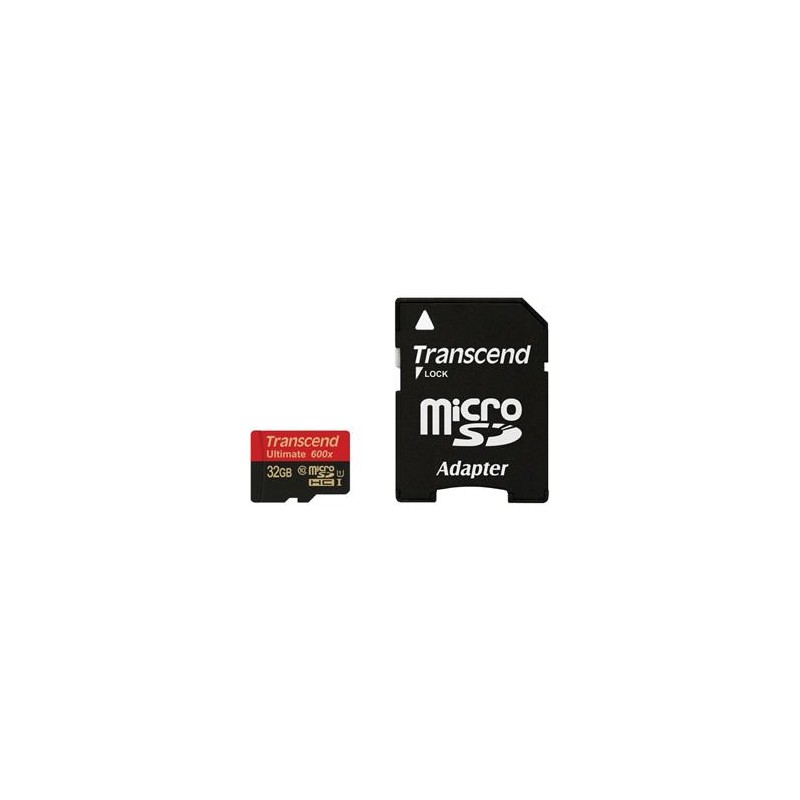 Transcend 32GB microSDHC (Class10) UHS-I 600x (Ultimate) MLC paměťová karta (s adaptérem)