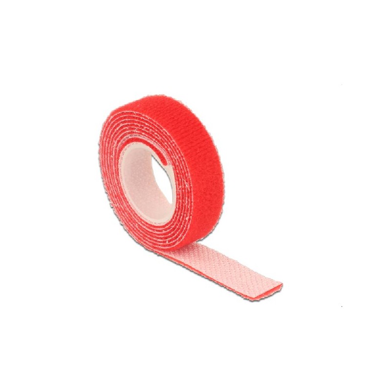 Delock Hook-and-loop fasteners L 1 m x W 13 mm roll red