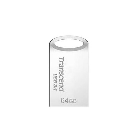 Transcend 64GB JetFlash 710S, USB 3.1 Gen 1 flash disk, malé rozměry, stříbrný kov
