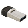 Transcend 32GB JetFlash 890, USB-C/USB 3.1 duální flash disk, malé rozměry, stříbrný kov, odolá prachu i vodě