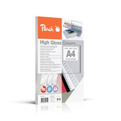 PEACH vazací přední desky 250 gsm A4, lesklé, bílá (100) 1 balení obsahuje 100 ks PB100-01