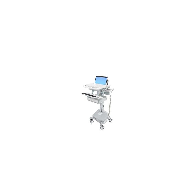 ERGOTRON StyleView® Laptop Cart, LiFe Powered, 1 Drawer (1x1), pojízdný stojan, NTB, Klávesnice, myš, s napájením + šupl