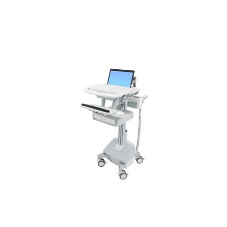 ERGOTRON StyleView® Laptop Cart, LiFe Powered, 1 Drawer (1x1), pojízdný stojan, NTB, Klávesnice, myš, s napájením + šupl