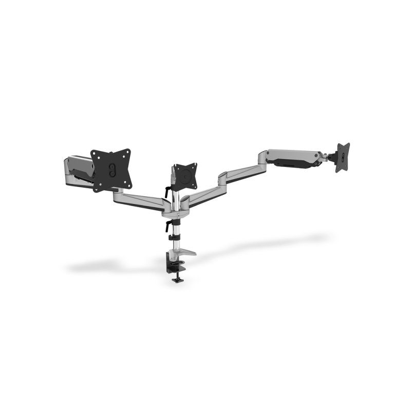 Digitus Držák pro tři monitory, plynové pružiny, 15-27 ", stříbrný max. Zatížení 6 kg, maximum VESA 100x100