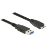 Delock Kabel USB 3.0 Typ-A samec USB 3.0 Typ Micro-B samec 5,0 m černý