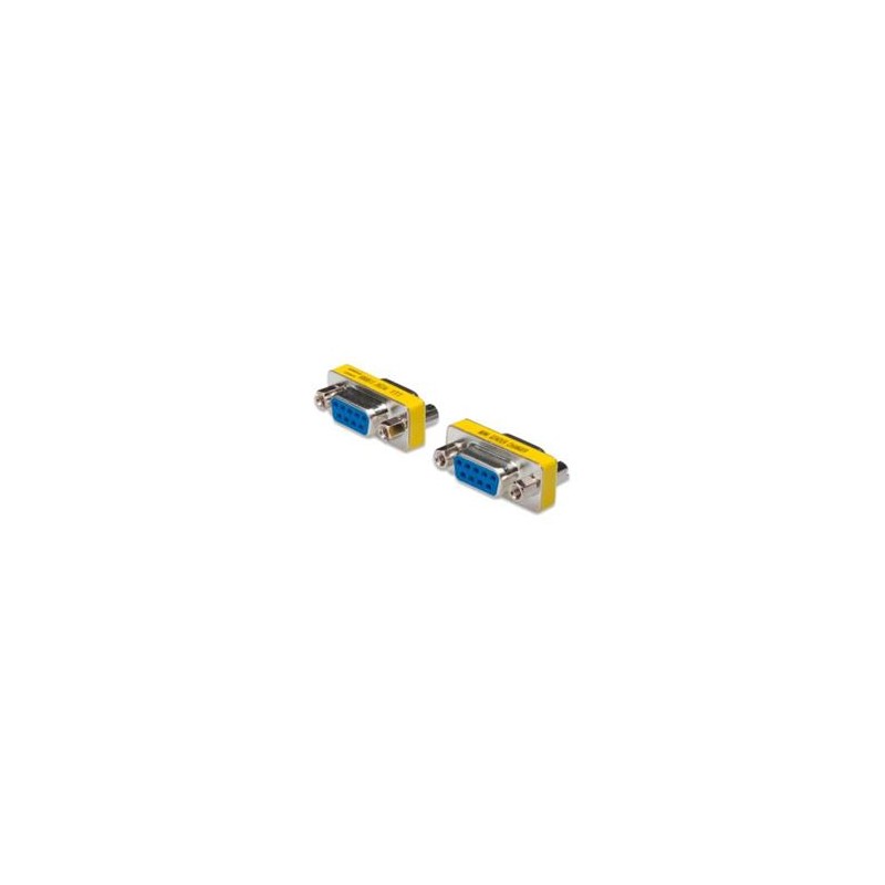 Digitus sériový adaptér Gender Changer, D-Sub9, metal housing, F/F, with Hex screws + nut