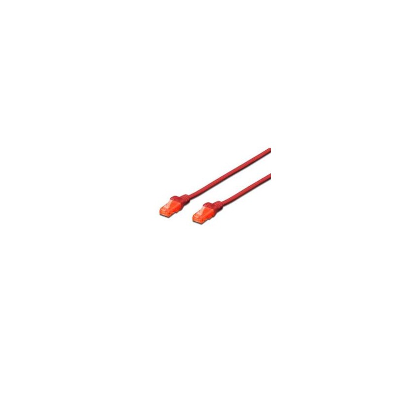 Digitus Ecoline Patch Cable, UTP, CAT 6e, AWG 26/7, červený 1m, 1ks