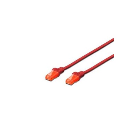 Digitus Ecoline Patch Cable, UTP, CAT 6e, AWG 26/7, červený 1m, 1ks