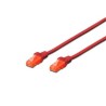 Digitus Ecoline Patch Cable, UTP, CAT 6e, AWG 26/7, červený 1m, 1ks