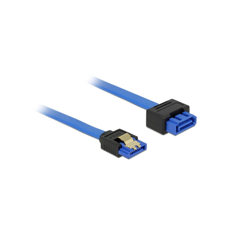 Delock Prodlužovací kabel SATA 6 Gb/s samice přímý SATA samec přímý 20 cm modrý západka