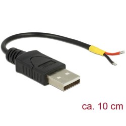 Delock Kabel USB 2.0 Typ-A samec 2 x dráty bez konektoru 10 cm