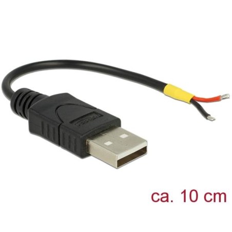 Delock Kabel USB 2.0 Typ-A samec 2 x dráty bez konektoru 10 cm