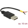 Delock Kabel USB 2.0 Typ-A samec 2 x dráty bez konektoru 10 cm