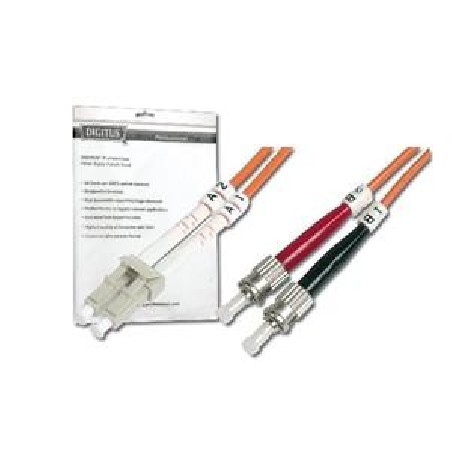 Digitus Fiber Optic Patch Cord, LC to ST Multimode, OM1, 62.5/125 µ, Duplex Length 5m