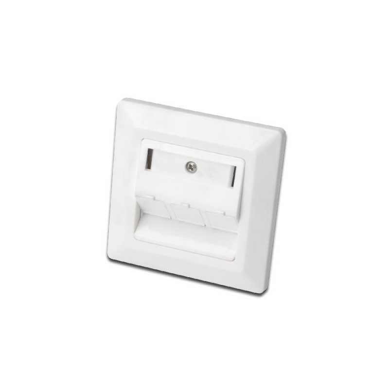 Digitus čelní deska pro Keystone Jacks, 3x prachový kryt RJ45, střední deska 80/80 +, čistě bílá