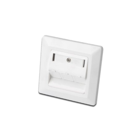 Digitus čelní deska pro Keystone Jacks, 3x prachový kryt RJ45, střední deska 80/80 +, čistě bílá