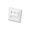 Digitus čelní deska pro Keystone Jacks, 3x prachový kryt RJ45, střední deska 80/80 +, čistě bílá