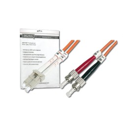 Digitus Fiber Optic Patch Cord, LC to ST Multimode, OM2, 50/125 µ, Duplex Length 10m
